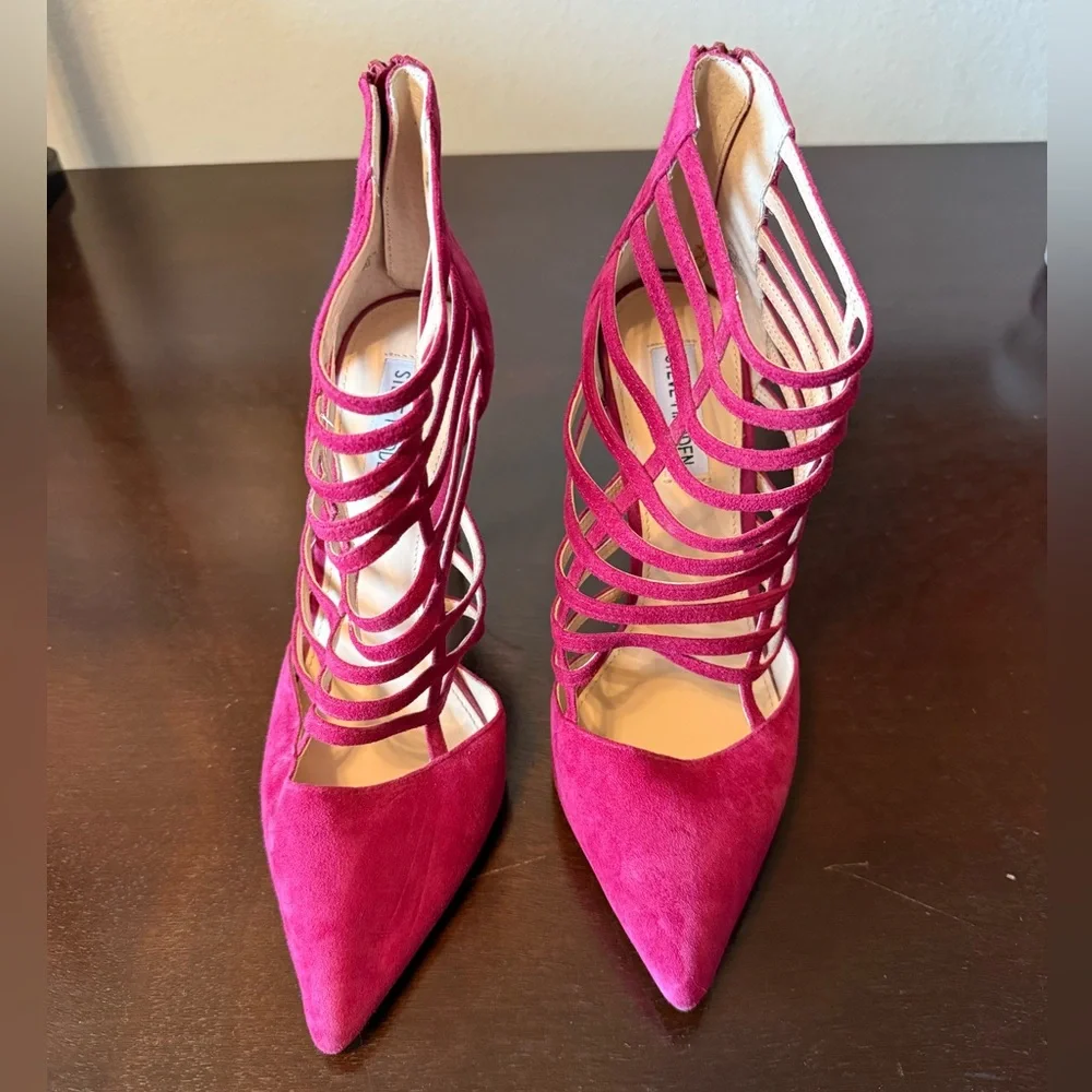 Steve Madden Fuchsia Strappy Suede High Heels